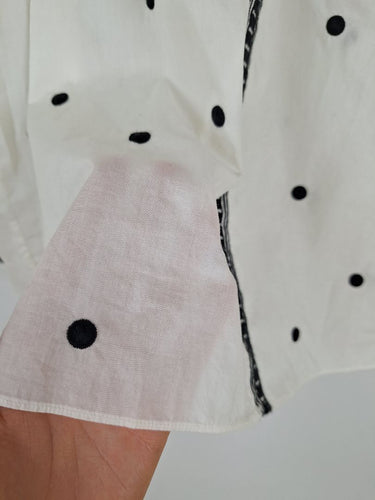 Second-Hand - Country Road Embroidered Dot And Tassel Blouse Size XS - SwapUp
