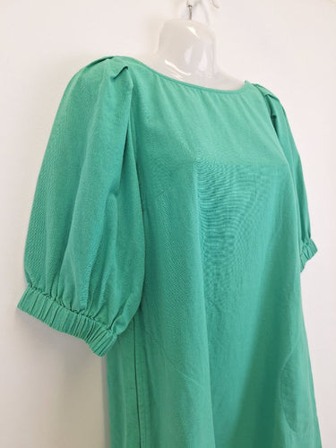Second-Hand - Boho Bird Puff Sleeve Shift Mini Dress Size 8 - SwapUp