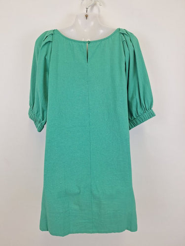 Second-Hand - Boho Bird Puff Sleeve Shift Mini Dress Size 8 - SwapUp