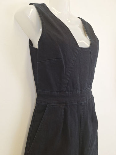 Second-Hand - Great Plains Dark Denim Tailored Jumpsuit Size 6 - SwapUp