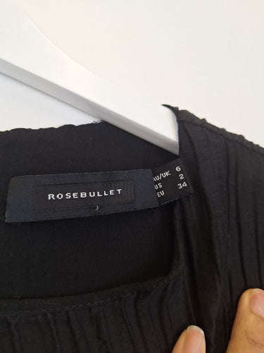 Second-Hand - Rosebullet Crepe Puff Sleeve Crop Top Size 6 - SwapUp