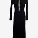 Second-Hand - Thanne Ribbed Collar Long Sleeve Midi Dress Size S - SwapUp