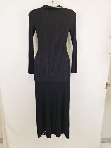 Second-Hand - Thanne Ribbed Collar Long Sleeve Midi Dress Size S - SwapUp