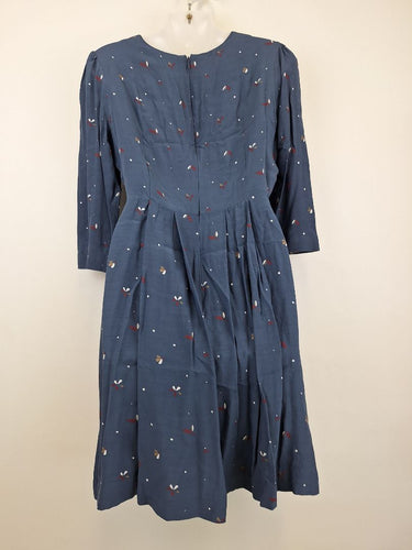 Second-Hand - Hi There by Karen Walker Sophisticated Blue Meadow Midi Dress Size 10 - SwapUp