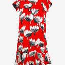 Second-Hand - Boutique Moschino Swanky Red Patterned Mini Dress Size 6 - SwapUp