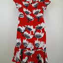 Second-Hand - Boutique Moschino Swanky Red Patterned Mini Dress Size 6 - SwapUp