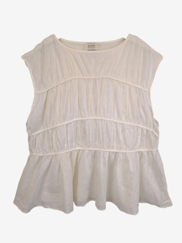 DISSH Flynn White Sheer Tiered Top Size 14