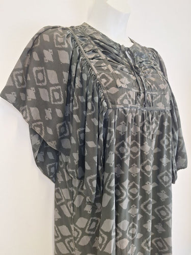 Second-Hand - Akira Unique Elevated Tie Up Silk Smock Dress Size L - SwapUp