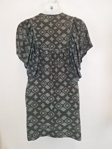 Second-Hand - Akira Unique Elevated Tie Up Silk Smock Dress Size L - SwapUp