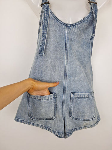 Second-Hand - Billabong Light Wash Denim Overall Size 6 - SwapUp
