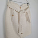 Second-Hand - Fresh Soul Classy Ivory Button Detail Pencil Mini Skirt Size 10 - SwapUp