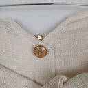 Second-Hand - Fresh Soul Classy Ivory Button Detail Pencil Mini Skirt Size 10 - SwapUp