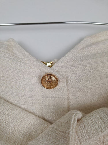 Second-Hand - Fresh Soul Classy Ivory Button Detail Pencil Mini Skirt Size 10 - SwapUp