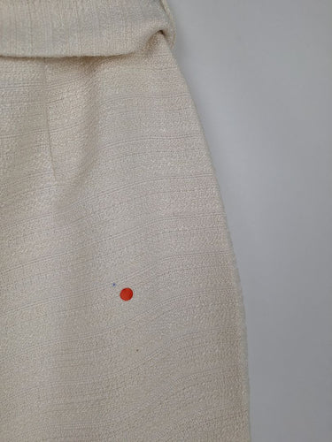 Second-Hand - Fresh Soul Classy Ivory Button Detail Pencil Mini Skirt Size 10 - SwapUp
