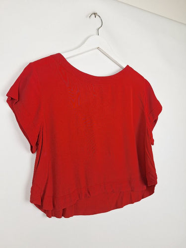 Second-Hand - Assorted Brands Cherry Red Semi Crop Top Size S - SwapUp