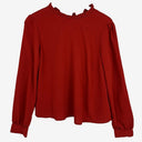 Second-Hand - Princess Highway Rhubarb Frill Neck Blouse Size 10 - SwapUp