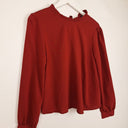 Second-Hand - Princess Highway Rhubarb Frill Neck Blouse Size 10 - SwapUp