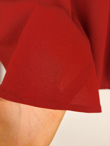 Second-Hand - Princess Highway Rhubarb Frill Neck Blouse Size 10 - SwapUp