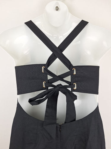 Second-Hand - Kivari Azarea Tie Back Midi Dress Size 12 - SwapUp