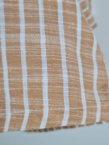 Second-Hand - Tree of Life Latte Striped Shift Mini Dress Size M - SwapUp