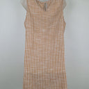 Second-Hand - Tree of Life Latte Striped Shift Mini Dress Size M - SwapUp