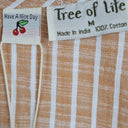 Second-Hand - Tree of Life Latte Striped Shift Mini Dress Size M - SwapUp