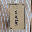 Second-Hand - Tree of Life Latte Striped Shift Mini Dress Size M - SwapUp