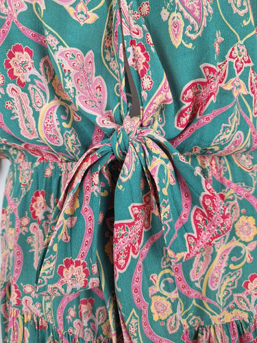 Second-Hand - Kivari Flirty Paisley Tiered Mini Dress Size 16 - SwapUp