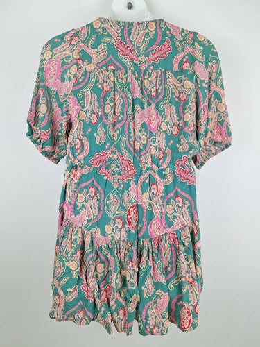 Second-Hand - Kivari Flirty Paisley Tiered Mini Dress Size 16 - SwapUp