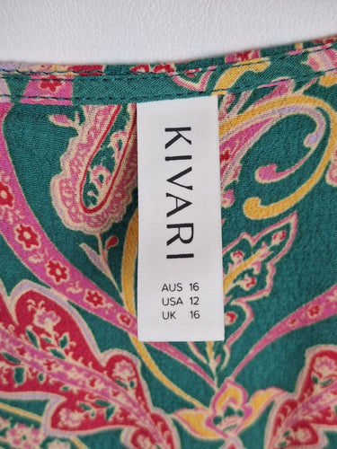 Second-Hand - Kivari Flirty Paisley Tiered Mini Dress Size 16 - SwapUp