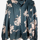 Second-Hand - Aje Emerald Satin Rose Draped Blouse Size 8 - SwapUp