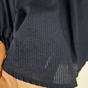 Second-Hand - Witchery Navy V Neck Pinstripe Blouse Size 10 - SwapUp