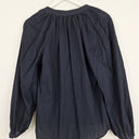 Second-Hand - Witchery Navy V Neck Pinstripe Blouse Size 10 - SwapUp