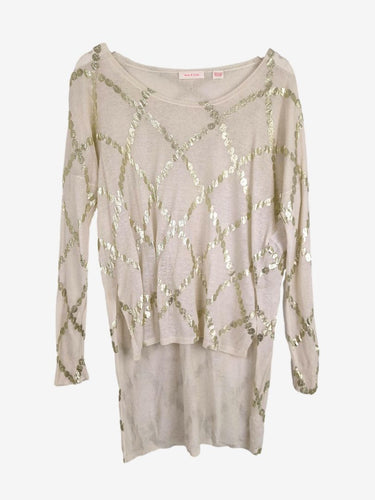 Sass & Bide Fiesta Barcelona Silver Print Top Size M