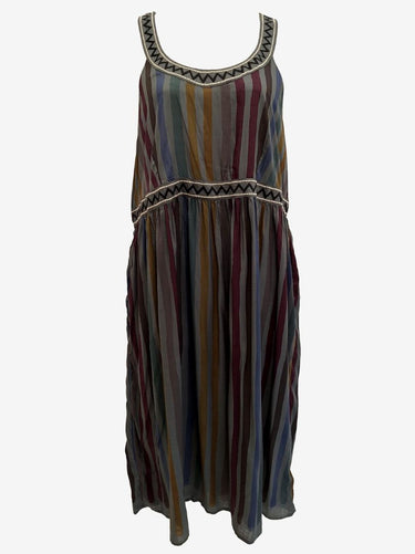 Gudrun Sjödén Muted Tones Striped Stormy Summer Dress Size XL