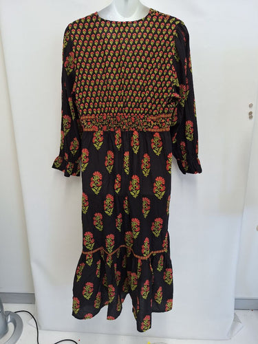 Second-Hand - Adrift Kashmir Print Long Sleeve Maxi Dress Size XXXL - SwapUp