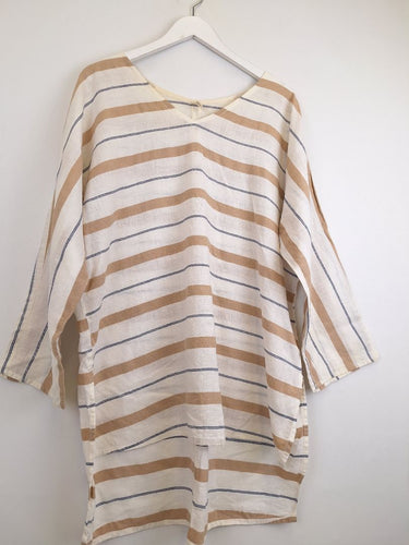 Second-Hand - Lula Soul Beachy Stripe Long High-Low Top Size XL - SwapUp