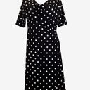 Second-Hand - Liz Jordan Sweet Polka Dot Cowl Neck Midi Dress Size 8 - SwapUp