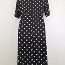 Second-Hand - Liz Jordan Sweet Polka Dot Cowl Neck Midi Dress Size 8 - SwapUp