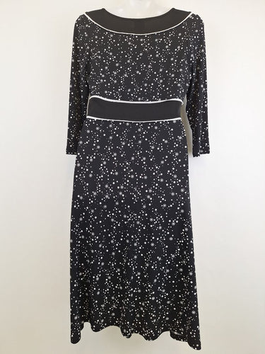 Second-Hand - Leona Edmiston Criss Cross Constellation Midi Dress Size 12 - SwapUp