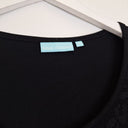 Second-Hand - Blue Illusion Leopard Lace Sleeve Top Size M - SwapUp