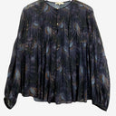Second-Hand - Vince Pleated Dark Floral Blouse Size S - SwapUp