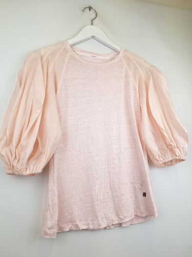Second-Hand - Zimmermann Puff Sleeve Salmon Linen Blouse Size XS - SwapUp