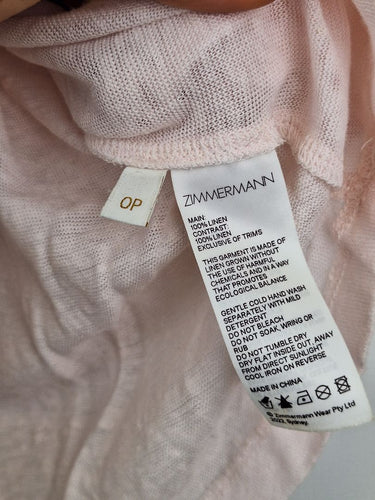 Second-Hand - Zimmermann Puff Sleeve Salmon Linen Blouse Size XS - SwapUp