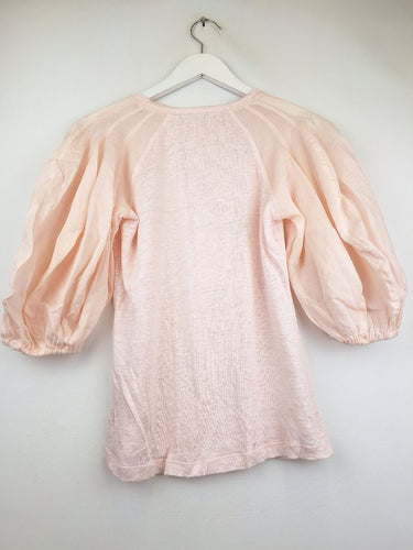 Second-Hand - Zimmermann Puff Sleeve Salmon Linen Blouse Size XS - SwapUp