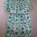 Second-Hand - JAG Teal Palm Frond Mini Dress Size 8 - SwapUp