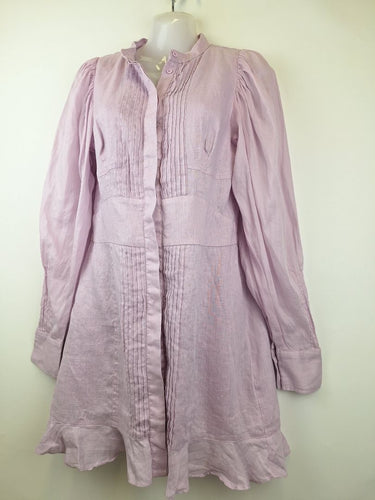 Second-Hand - Joslin Lavender Bud Linen Mini Dress Size 10 - SwapUp