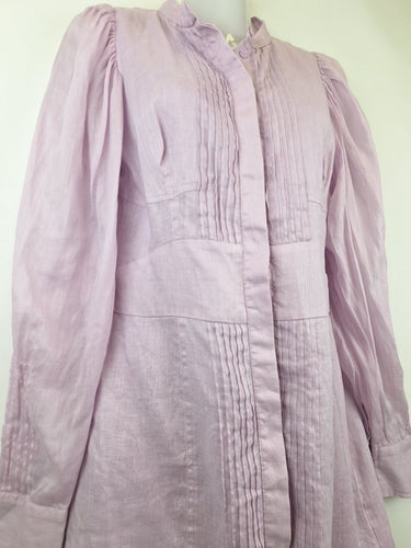 Second-Hand - Joslin Lavender Bud Linen Mini Dress Size 10 - SwapUp