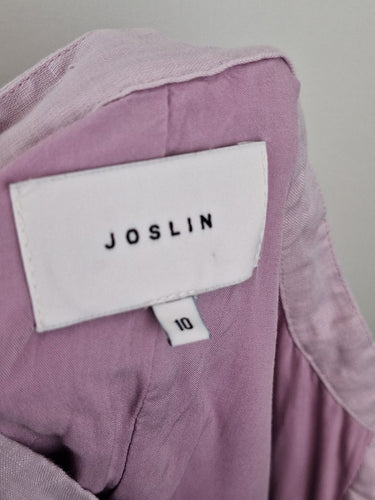 Second-Hand - Joslin Lavender Bud Linen Mini Dress Size 10 - SwapUp
