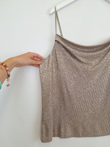 Second-Hand - Country Road Bronze Sparkle Cowl Neck Blouse Size XL - SwapUp